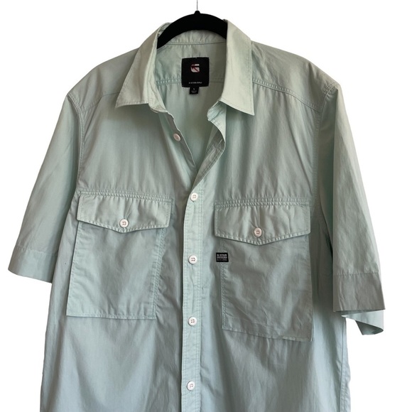 G-Star Raw Type C Straight Long Shirt, Short Sleeve, Fresh Cote, Size L - Picture 2 of 8